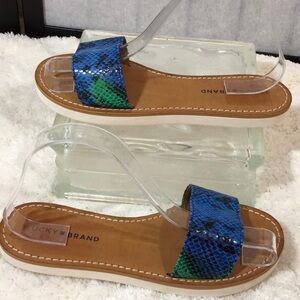Lucky Brand blue green thong sandals